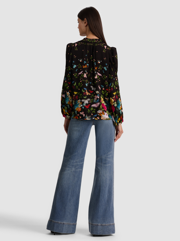 HELEN BLOUSE - SOLAR STRENGTH BLACK image 3 - ALICE + OLIVIA