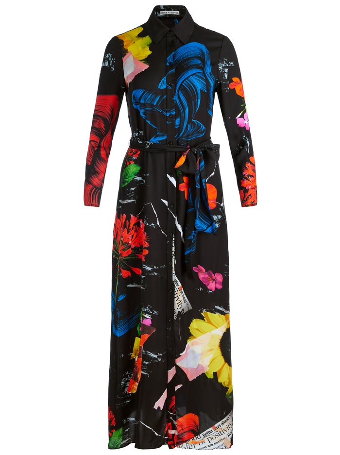CHASSIDY MAXI SHIRT DRESS - AZALEA FLORAL image 5 - Alice And Olivia
