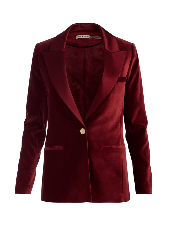 SILAS VELVET BLAZER - OXBLOOD image 5 - Alice And Olivia