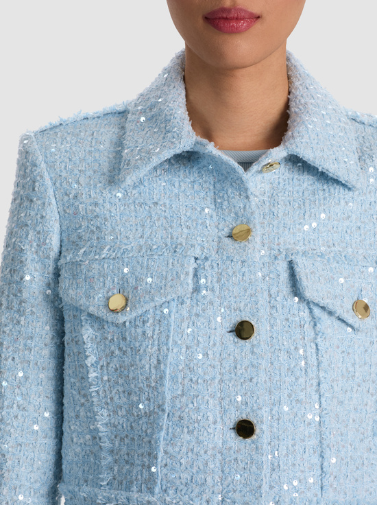 CAROLINA BLUE-CHLOE TWEED JACKET