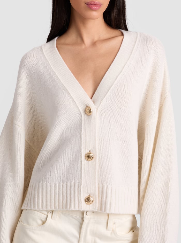 ATTICUS CASHMERE CARDIGAN - ECRU image 3 - Alice And Olivia