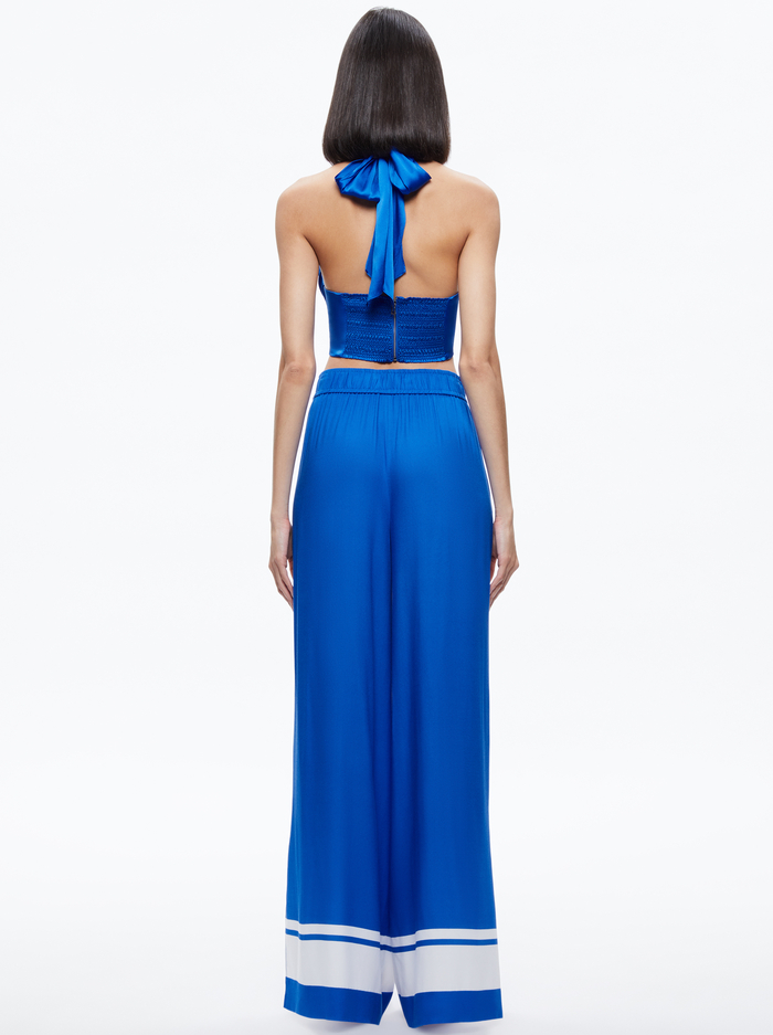 SAVETTA HIGH WAISTED WIDE LEG SIDE SLIT PANT - BEYOND STRIPE image 1 - Alice And Olivia