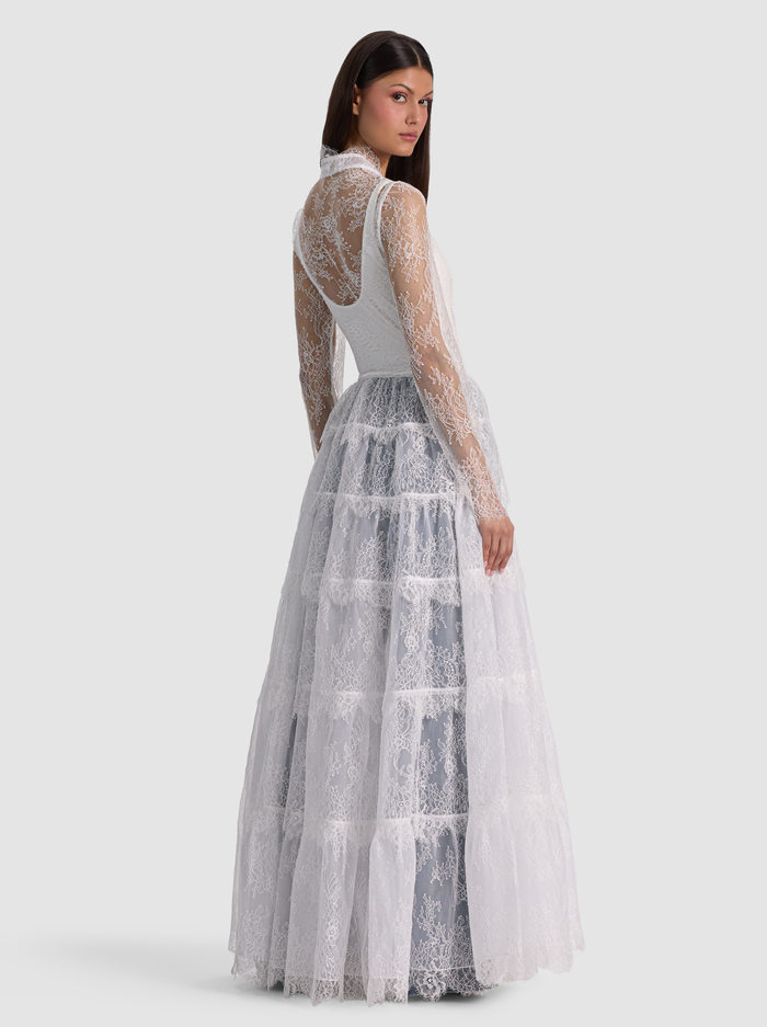 XAVIER TIERED LACE MAXI COAT - OFF WHITE image 2 - ALICE + OLIVIA