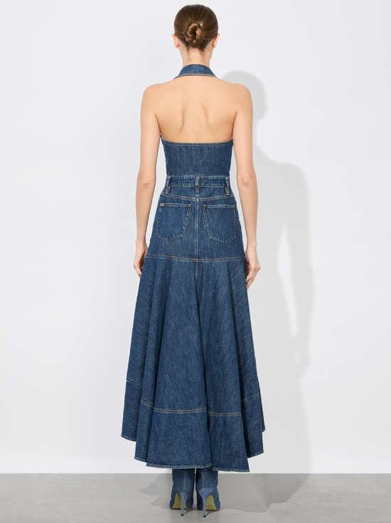 DARBY VINTAGE BLUE-JUANA HIGH LOW DENIM DRESS