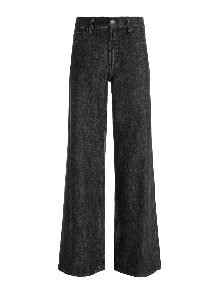 Trish Mid Rise Baggy Jean In Maya Smooth Black | Alice And Olivia
