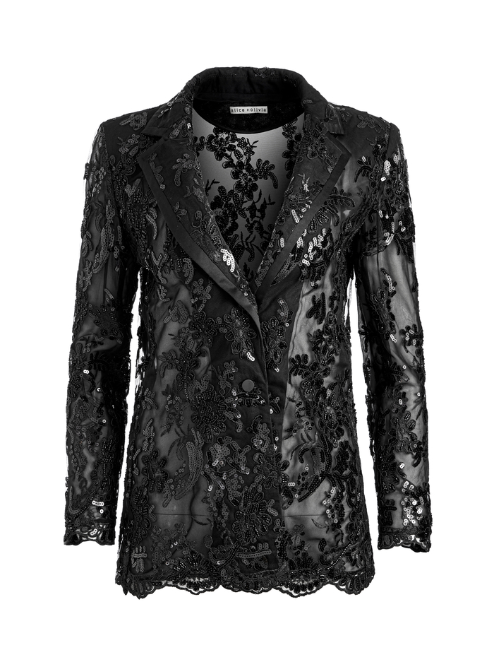 JUDITH EMBELLISHED BLAZER - BLACK image 5 - Alice And Olivia