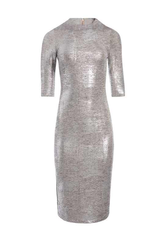 DELORA METALLIC FITTED MIDI DRESS | Alice + Olivia | ALICE + OLIVIA