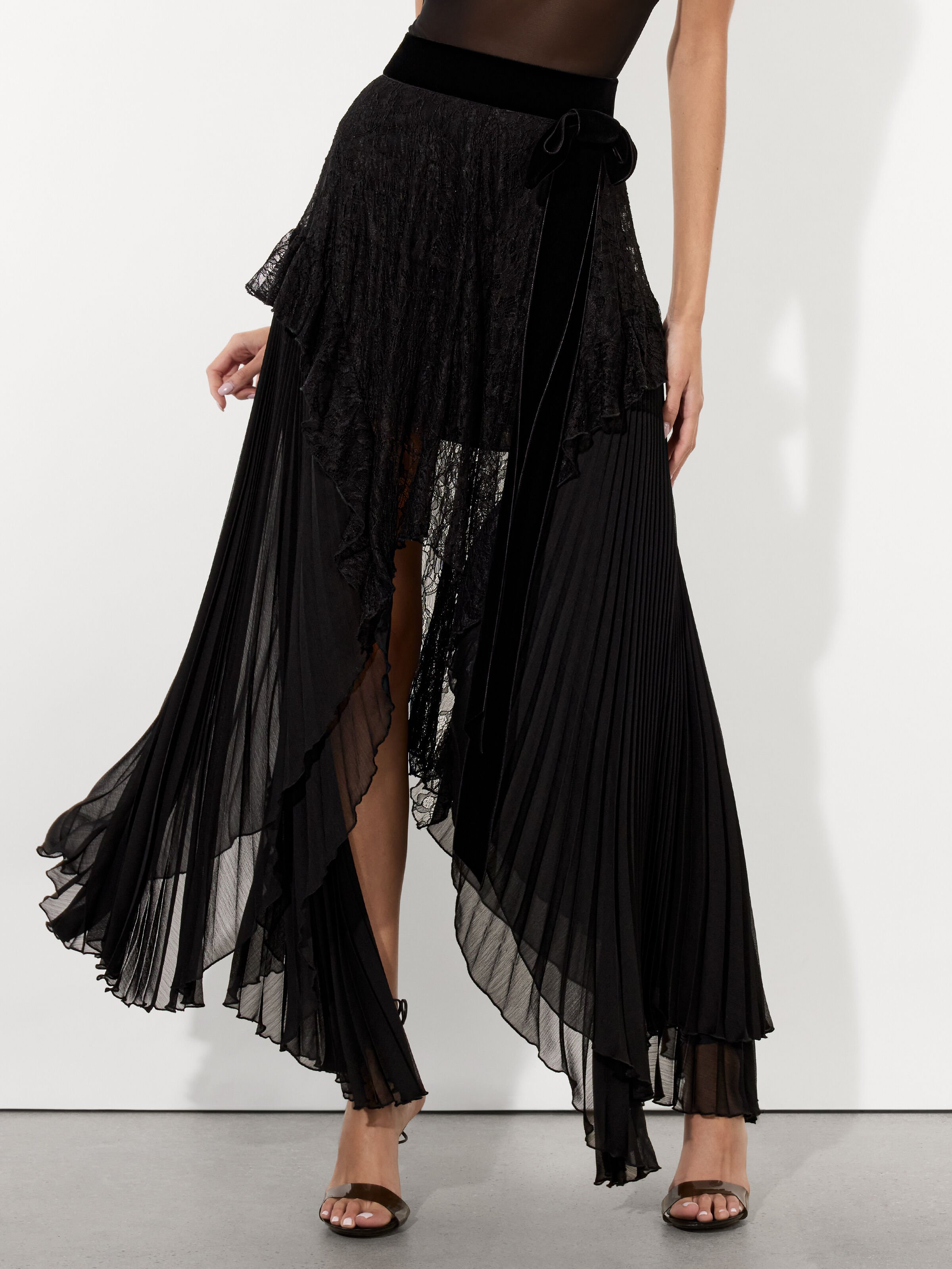 Asymmetrical skirt with bow deals