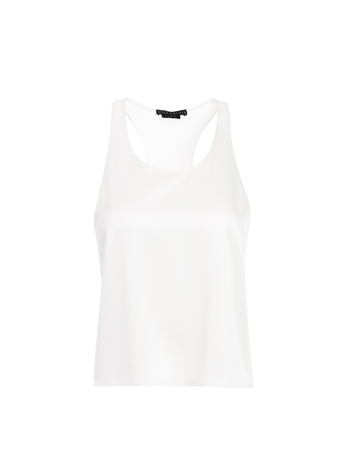 REIKO RACERBACK TANK - OFF WHITE image 5 - Alice And Olivia