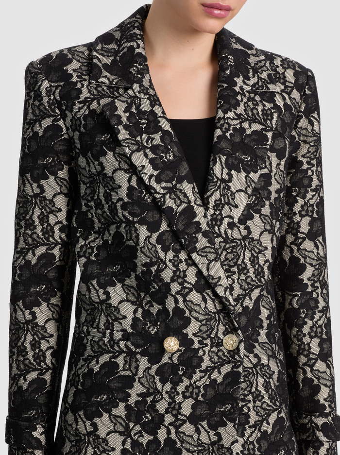 JIMMY COAT - OFF WHITE/BLACK image 3 - ALICE + OLIVIA