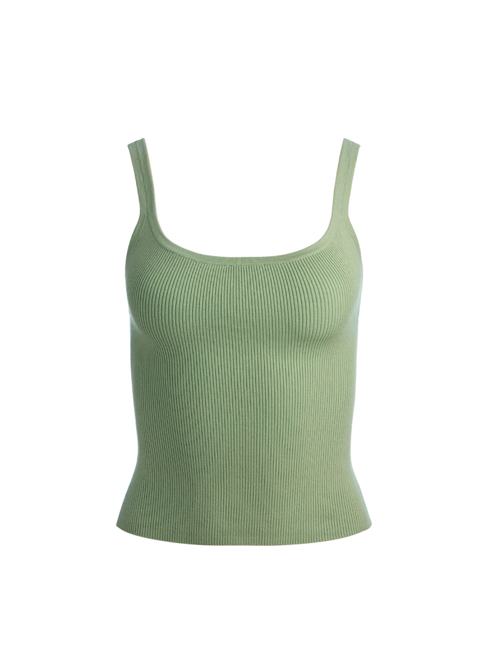 SHANA RIBBED TANK - SAGE image 5 - ALICE + OLIVIA