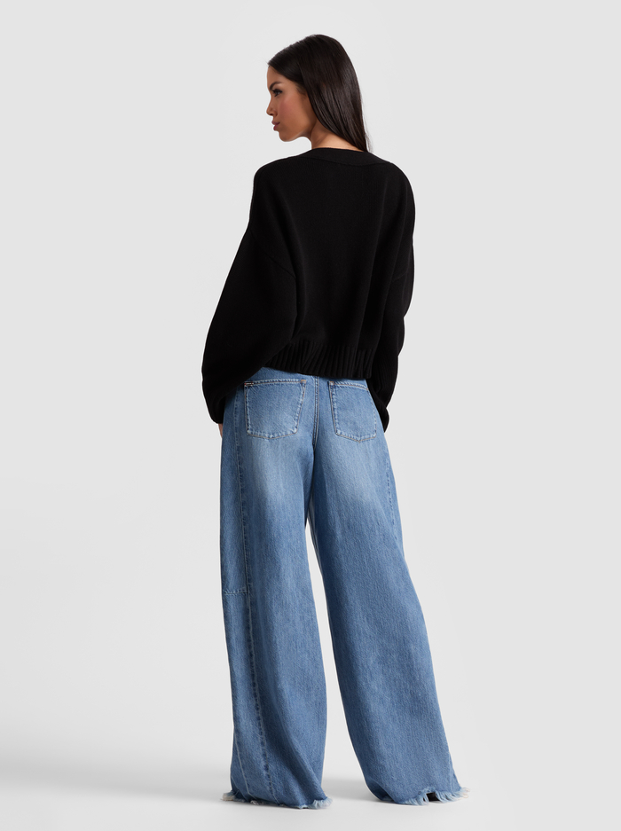 ATTICUS CASHMERE CARDIGAN - BLACK image 2 - Alice And Olivia