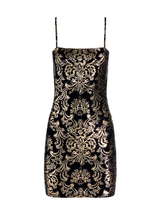 MOONLIT ROCOCO BLACK-FIFI MINI DRESS