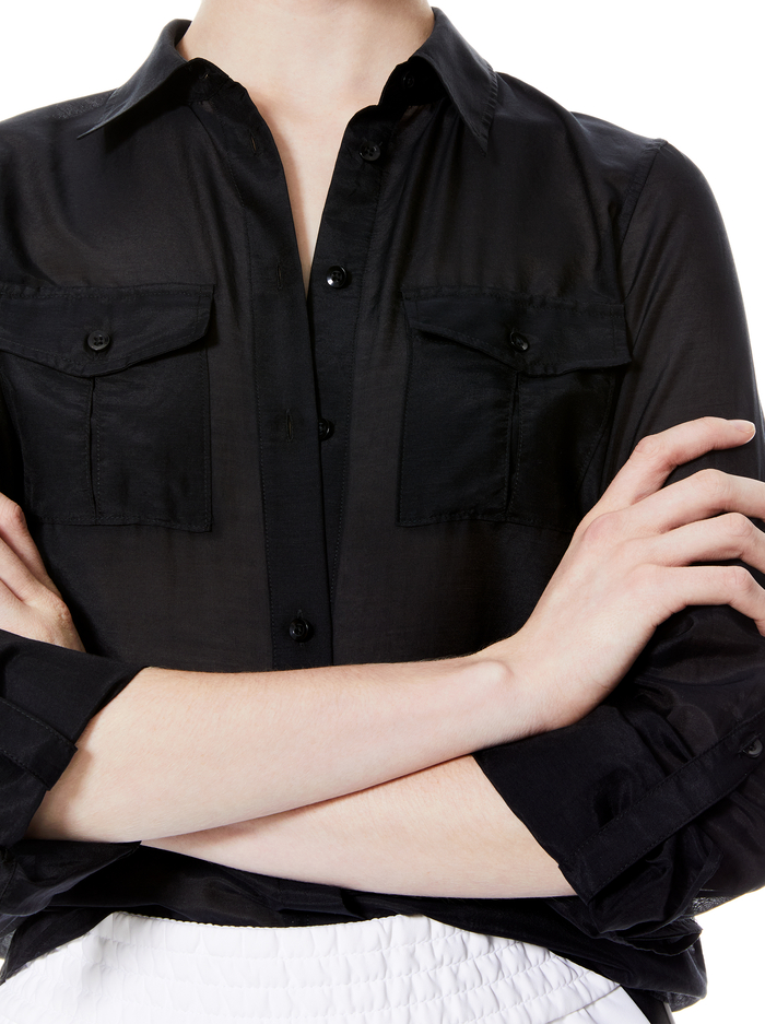 WILLA CARGO POCKET TOP - BLACK image 3 - Alice And Olivia