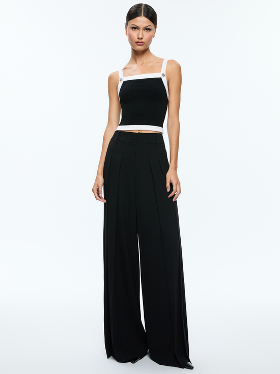 BLACK/SOFT WHITE-DANDI KNIT TANK