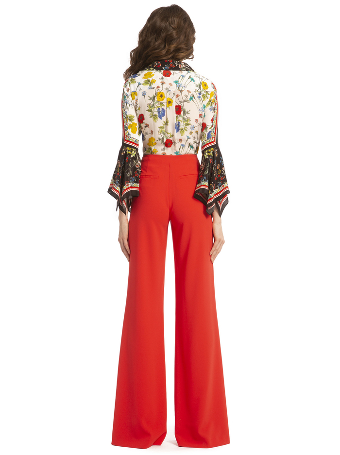 DYLAN HW WIDE LEG PANT - BRIGHT POPPY image 8 - Alice And Olivia
