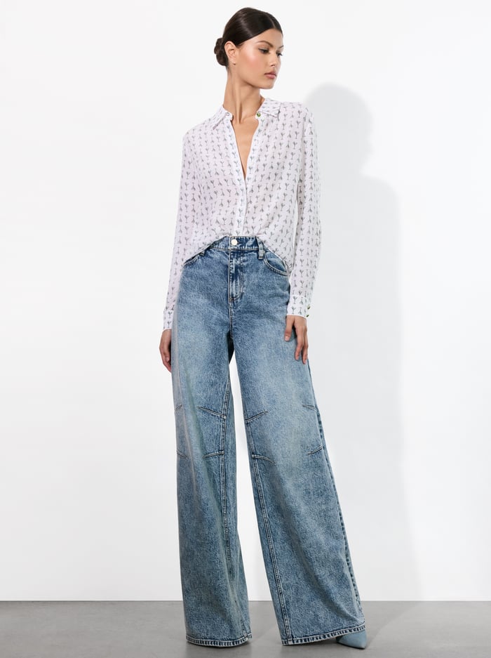 WILLA SILK BLOUSE - MARTINI CHIC OFF WHITE image 4 - Alice And Olivia