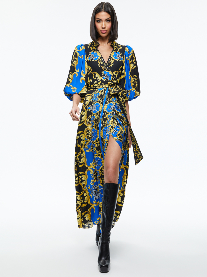ALISA WRAP MAXI SHIRT DRESS - REGAL ROMANCE SAPPHIRE image 4 - Alice And Olivia