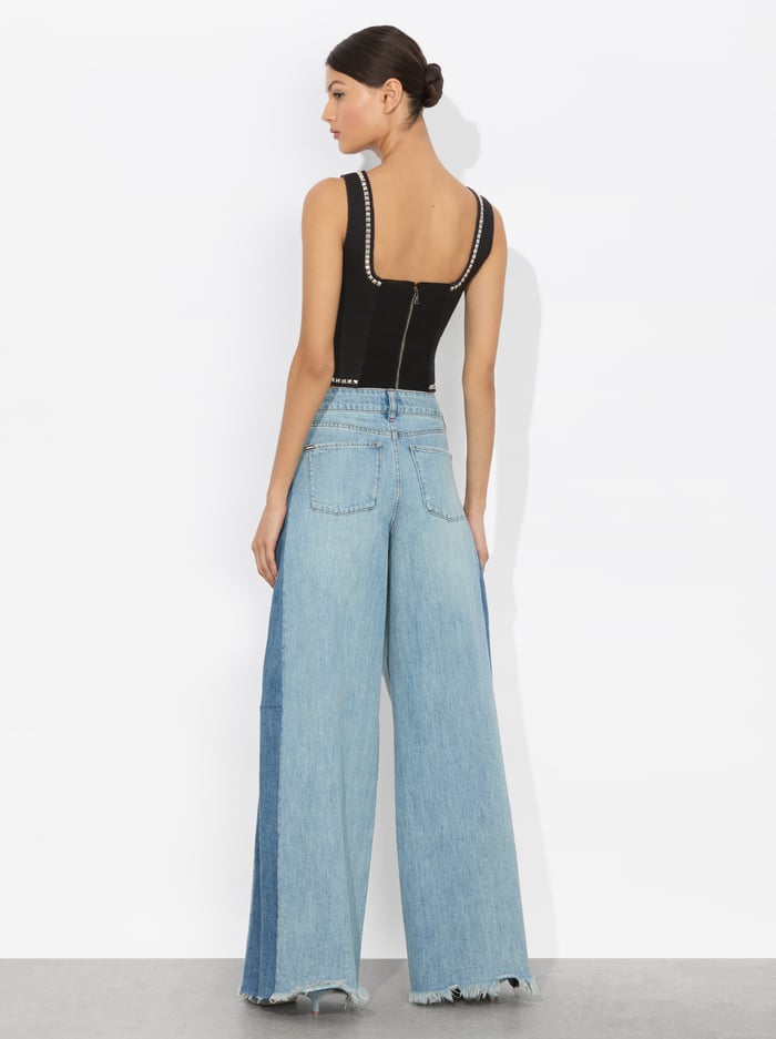 BRESLIN BAND TEE CORSET - BLACK MULTI image 2 - Alice And Olivia