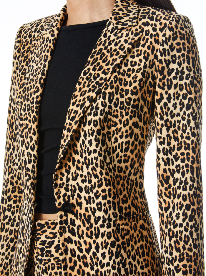 BREANN FITTED BLAZER - SPOTTED LEOPARD DARK TAN image 3 - Alice And Olivia