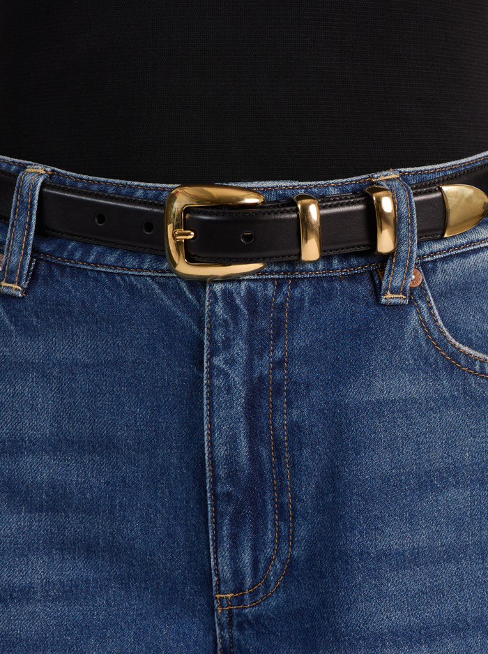 HAYDEN BUCKLE BELT - BLACK/GOLD image 1 - ALICE + OLIVIA