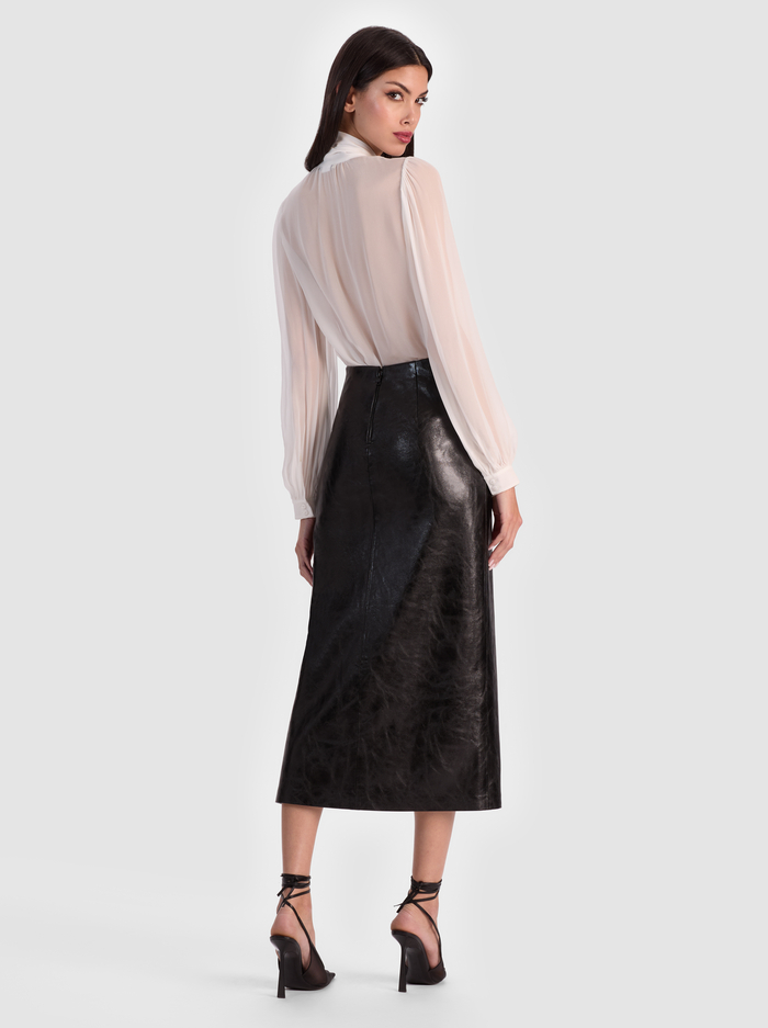 MAEVE VEGAN MIDI SKIRT - BLACK image 2 - Alice And Olivia