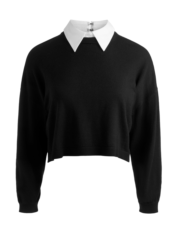 RHETT WOOL PULLOVER WITH DETACHABLE COLLAR - BLACK image 5 - ALICE + OLIVIA