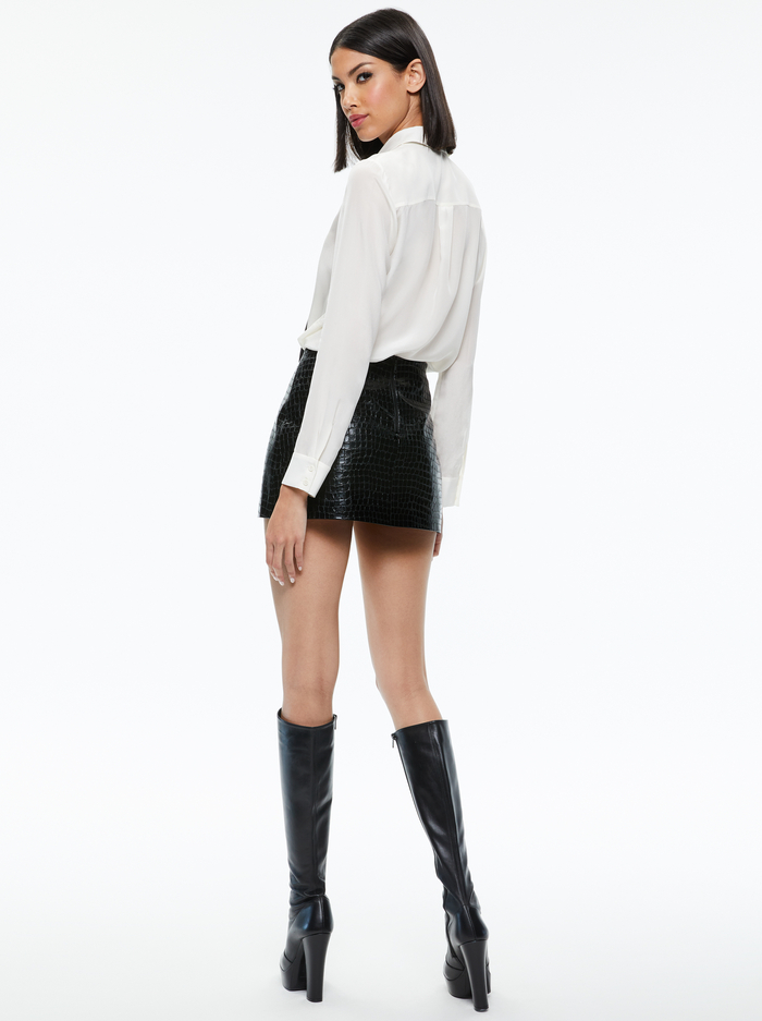 WILLA SILK BLOUSE - ECRU/BLACK image 1 - Alice And Olivia