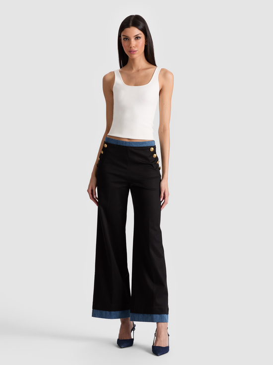 BLACK/LIANA BLUE-NARIN CROPPED PANT