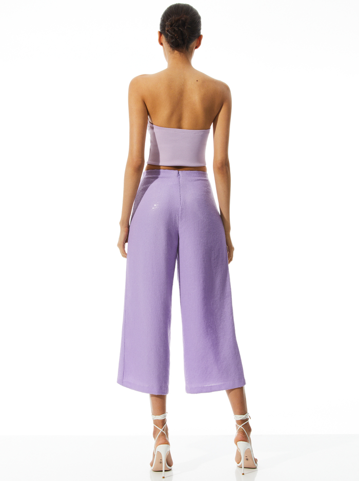 ELBA SEQUIN HIGH WAISTED ANKLE PANT - LAVENDER image 1 - Alice And Olivia