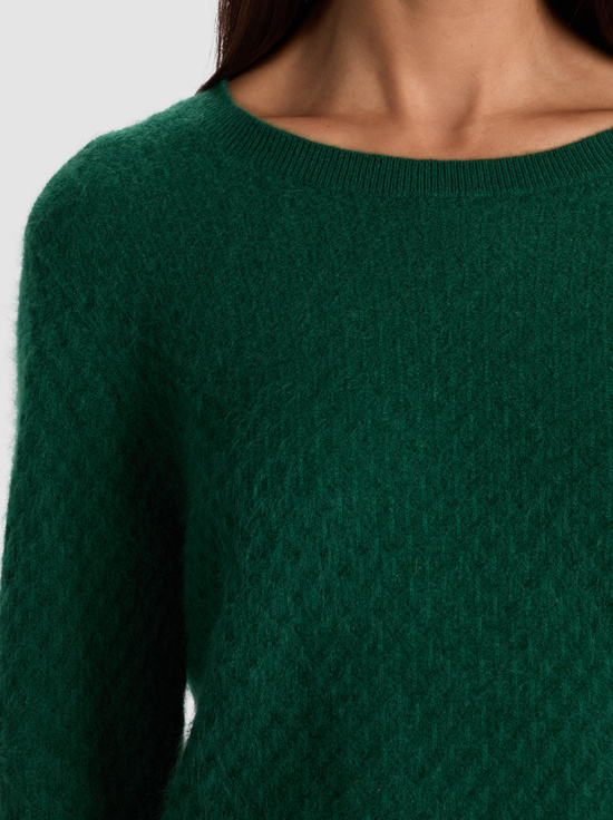 GREEN MYSTIQUE-CAROLEE CASHMERE PULLOVER