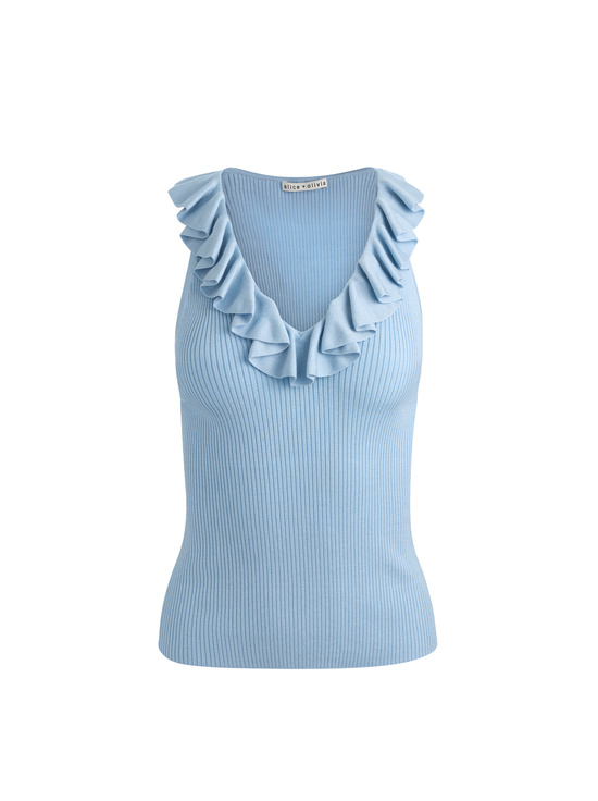 CAROLINA BLUE-MARNIE RUFFLE TANK
