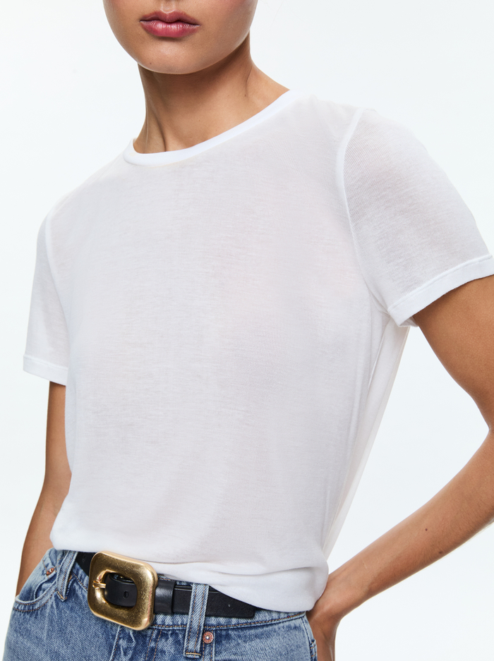 CINDY CROPPED TEE - OFF WHITE image 3 - Alice And Olivia