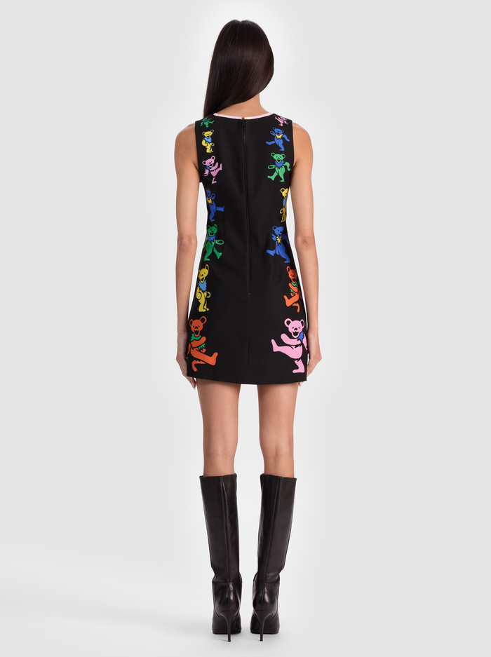 A+O X GRATEFUL DEAD CLYDE MINI DRESS - GRATEFUL BEARS BLACK image 3 - Alice And Olivia