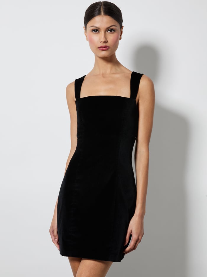 KERIA VELVET MINI DRESS - BLACK image 3 - Alice And Olivia
