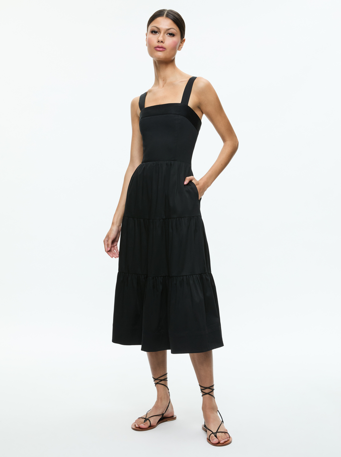 SAIGE MIDI DRESS - BLACK image 4 - Alice And Olivia