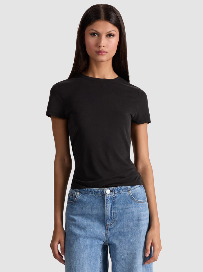 TESS BABY TEE - BLACK - Alice And Olivia