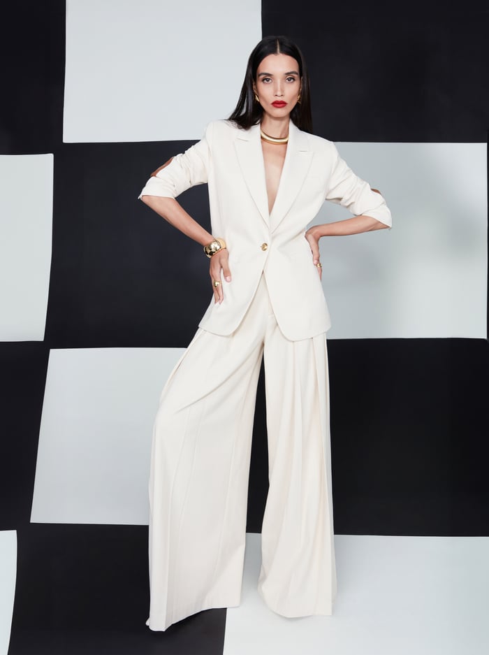 SIMON LINEN TROUSER - SOLID OATMEAL image 6 - Alice And Olivia