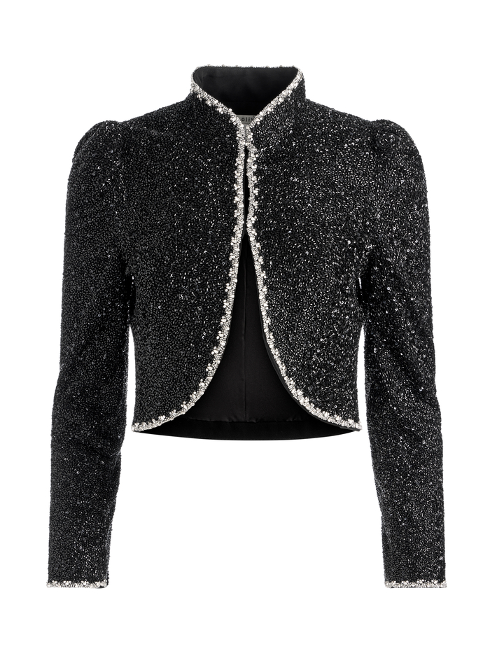ILARIA EMBELLISHED JACKET - BLACK/CLEAR image 6 - Alice And Olivia