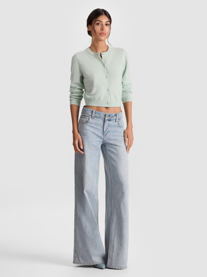 DOLLIE CASHMERE CARDIGAN - GREEN TEA image 2 - Alice And Olivia