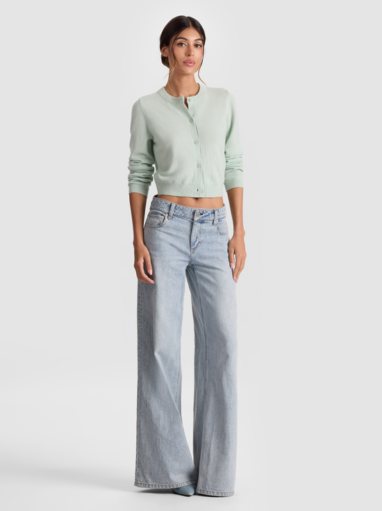 GREEN TEA-DOLLIE CASHMERE CARDIGAN