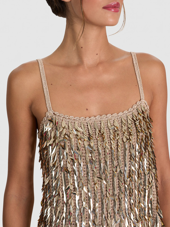 SAND/GOLD-NICOLETTE SEQUIN TANK