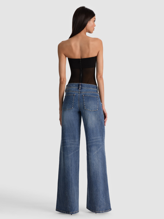 BLACK-BANDEAU STRAPLESS BODYSUIT