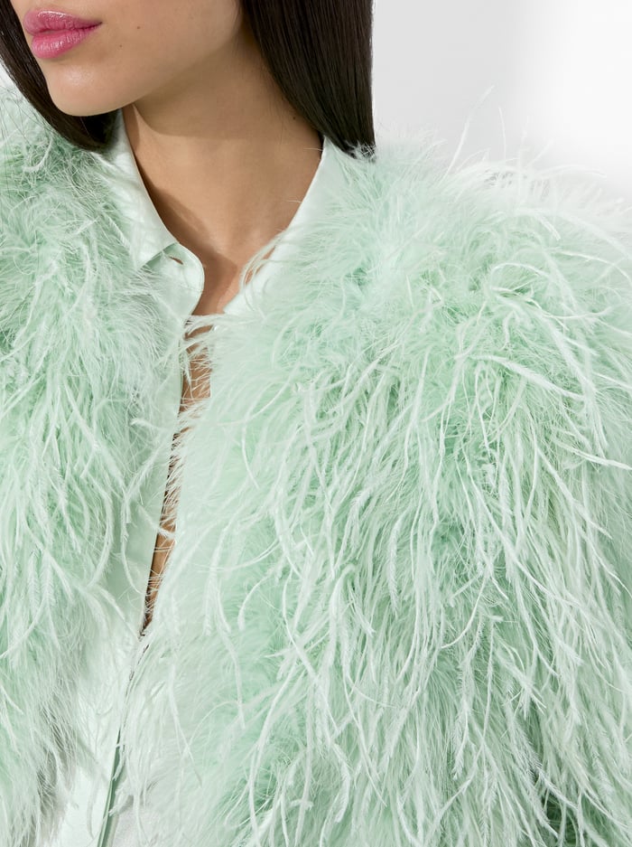 KIDMAN FEATHERED JACKET - SEA SPRAY image 3 - Alice And Olivia