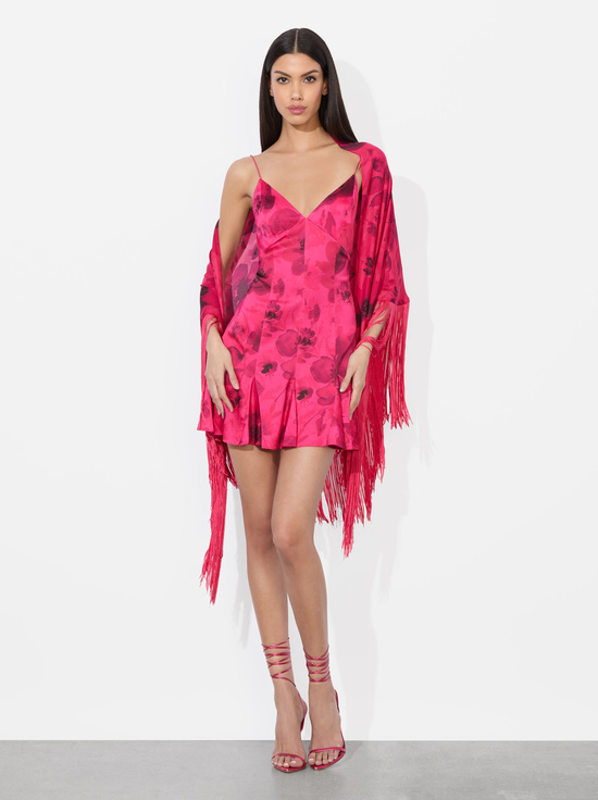 FLORAL FLING RASPBERRY-MESHA SHAWL SCARF