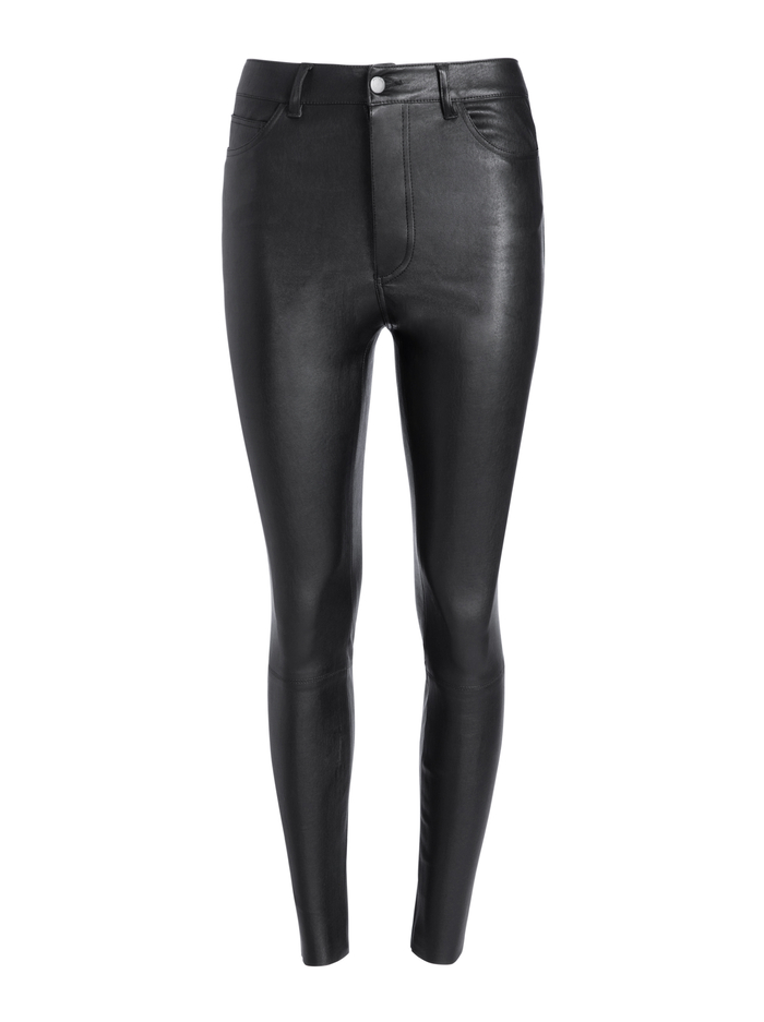 Mikah Single Button Leather Pant In Black | Alice + Olivia