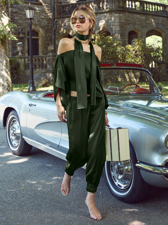 DECLAN PULL ON GENIE PANT - DARK FERN image 6 - ALICE + OLIVIA