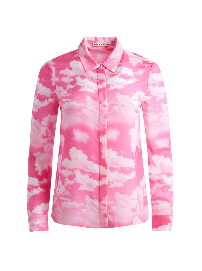 WILLA SILK BLOUSE - CLOUD SURFING image 4 - Alice And Olivia