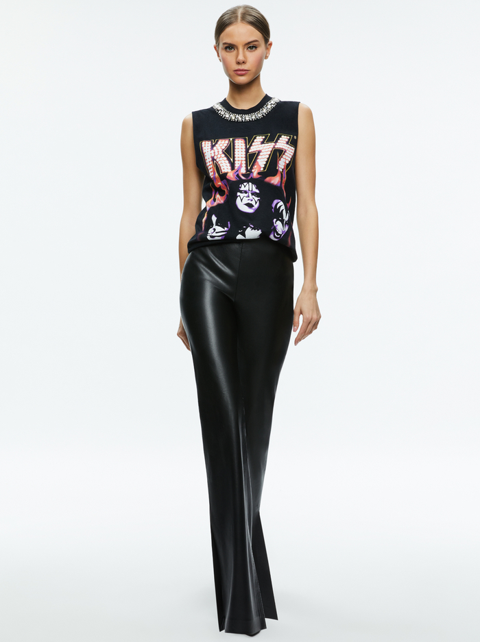 MILLER EMBELLISHED MUSCLE TANK - BLACK/MULTI image 4 - Alice And Olivia