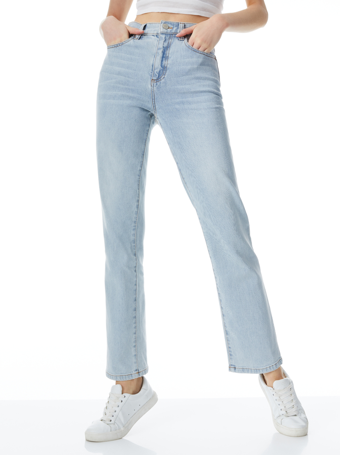 AMAZING HIGH RISE STRAIGHT JEAN - ROCKSTAR BLUE - Alice And Olivia